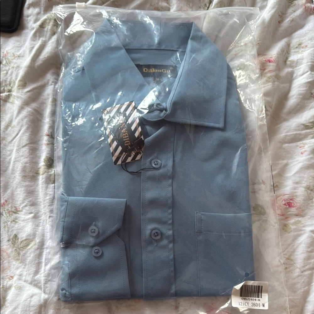 Diba Blue Dress Shirt Classic Cotton Blend